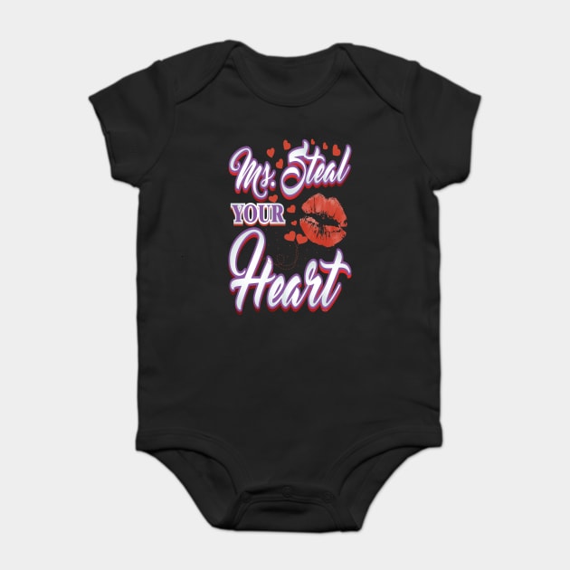 Heart Stealer Valentine Funny Humor Baby Bodysuit by creative